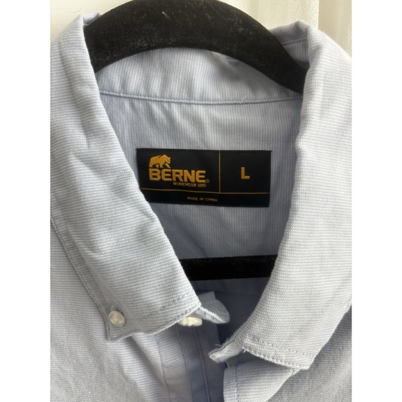 Berne Men's Workwear Blue Button Down Short Sleeve Size Large 0473 - Picture 3 of 8